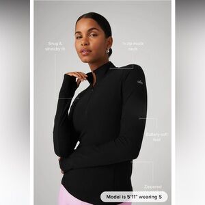 Alo Alosoft 1/2 Zip Rapid Pullover Black Size XS